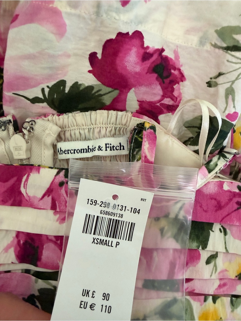NWT Abercrombie & Fitch Pink Floral Maxi Dress Cottagecore Garden Sundress - Picture 11 of 12